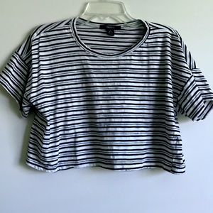 Black & White striped crop top